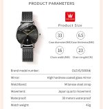 OLEVS Women's Watch Luxury Dress Rose Gold Women Slim Thin Lightweight Watch Stainless Steel Mesh Watches Fashion Waterproof Ladies Wrist Watch Black White Blue Face,Adjustable Bracelet - Image 5